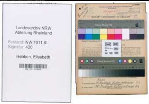 Entnazifizierung Elisabeth Hebben , geb. 08.06.1914 (Kauffrau)