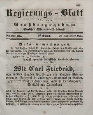 Nr. 26 : 22. September 1847