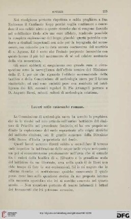 Lavori nelle catacombe romane