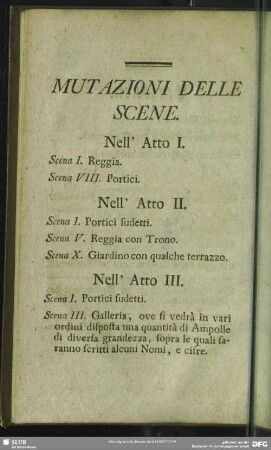 Mutazioni Delle Scene / Veränderungen der Scenen