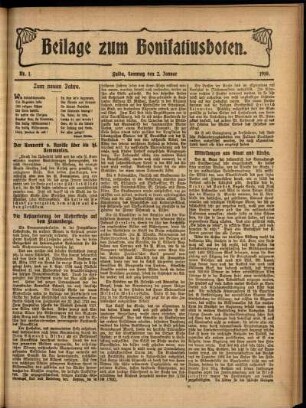 Zweite Ausgabe vom Sonntag, den 02. Januar 1910.