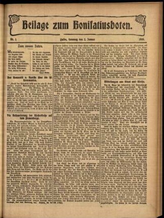 Zweite Ausgabe vom Sonntag, den 02. Januar 1910.