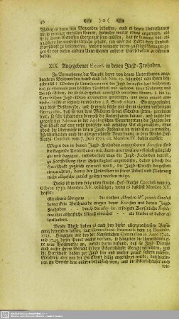 XIX. Angegebener Excess in denen Jagd-Frohnden