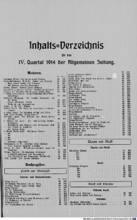 Allgemeine Zeitung. Jg. 117. 1914, 3. 10. - 24.12. = 349,1