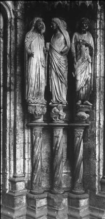 Chartres, Kathedrale Notre-Dame, nach Vorhalle, Ostportal, rechtes Gewände, Heimsuchung, Prophet Daniel