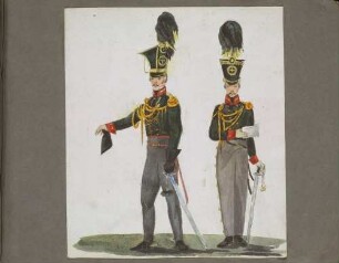 Offizier der Jäger zu Pferd und Offizier der Jäger zu Fuß vom Banner der freiwilligen Sachsen, 1813/14
