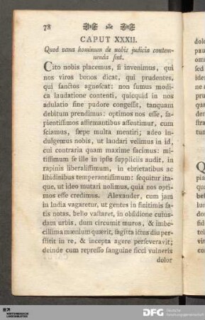 Caput XXXII. Quod vana hominum de nobis judicia contemnenda sint