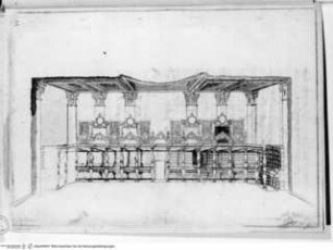 Piena relazione sulla fabbrica (Opus Architectonicum MS), Casa dei Filippini, Bibliothek, perspektivische Ansicht (Anonimo C)