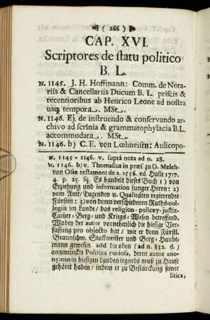 Cap. XVI. Scriptores de statu politico B. L.