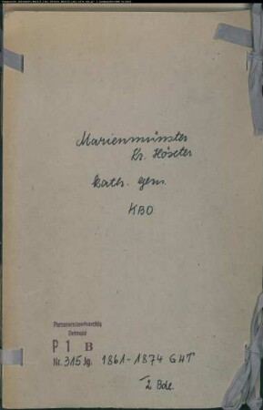 Kirchenbuchduplikate der katholischen Gemeinde Marienmünster, Kreis Höxter (GHT 1861-1874) (Gemeinde: Katholische Gemeinde Marienmünster)