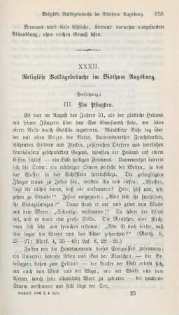 353-370 Religiöse Volksgebräuche im Bisthum Augsburg : Fortsetzung