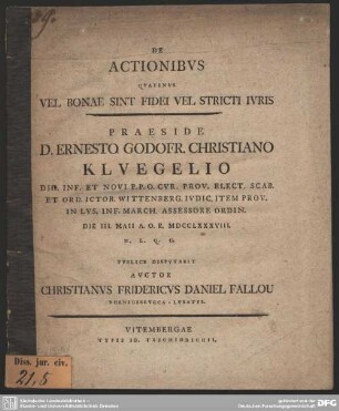 De Actionibus Quatenus Vel Bonae Sint Fidei Vel Stricti Iuris