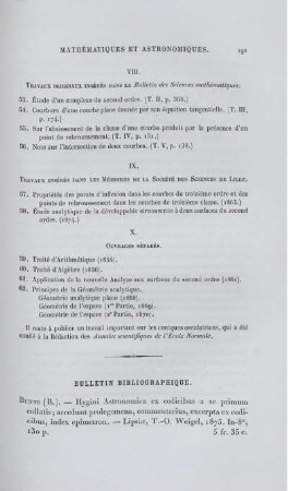 Bulletin Biblographique.