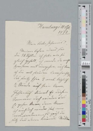 Brief an Johannes Brahms
