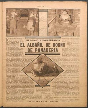 El albañil de horno de panaderia : Un oficio atormentador