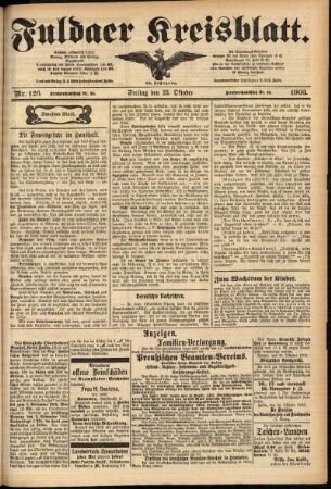 Zweite Ausgabe vom Freitag, den 23. Oktober 1903.
