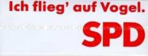 Aufkleber der SPD zur Bundestagswahl 1983