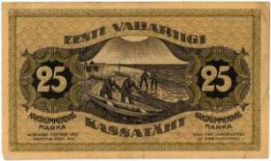 Geldschein, 25 Estnische Mark, 1919