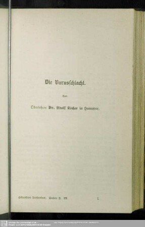 Die Varusschlacht.