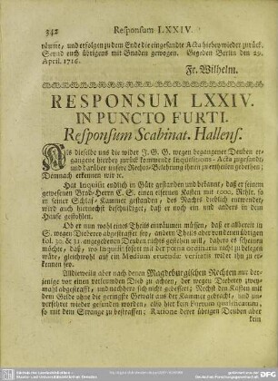 Responsum LXXIV. In Puncto Furti