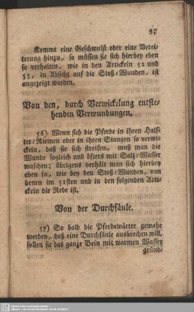 Von den, durch Verwickelung entstehenden Verwundungen