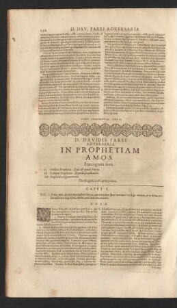 D. Davidis Parei Adversaria In Prophetiam Amos