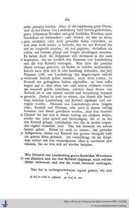 Wie Christof von Landenberg grave Gotfriden Wernhern von Zimbern und der stat Rotweil abgesagt...