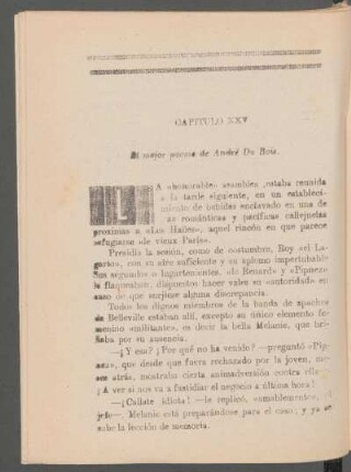 Capítulo XXV - El mejor poema de André Du Bois.