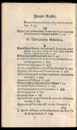 III. Medicinische Schriften