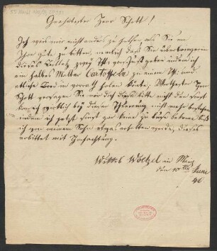 Brief an B. Schott's Söhne : 10.06.1846