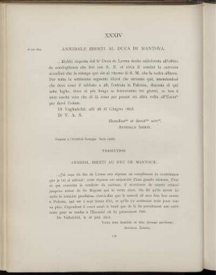XXXIV. Annibal Iberti au duc de Mantoue. Valladolid, 26 juin 1603