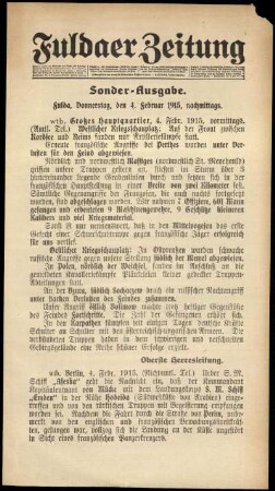 Ausgabe vom Donnerstag, den 04. Februar 1915.