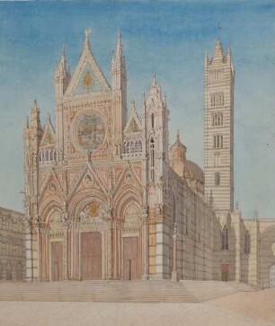 Ansicht der Domfassade von Siena