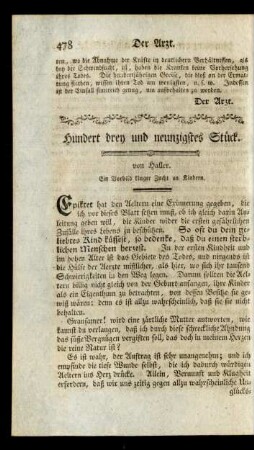 Hundert drey und neunzigstes Stück