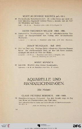 Aquarelle und Handzeichnungen (Nr. 99-199)