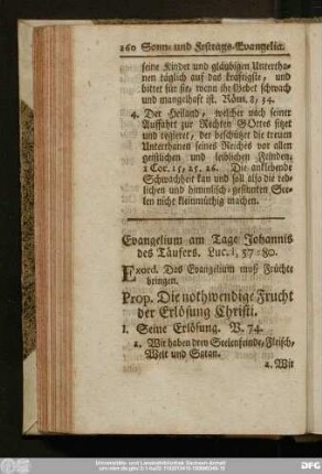 Evangelium am Tage Johannis des Täufes. Luc. I, 57 - 80.