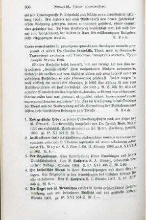 308 [Rezension] Szczeklik, Carolus, Casus conscientiae