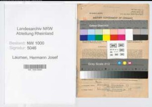 Entnazifizierung Hermann Josef Laumen, geb. 27.01.1900 (Postbeamter)