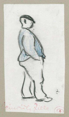 Dicker Mann mit blauer Jacke