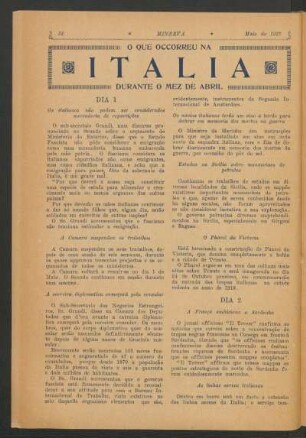 O que occorreu na Italia durante o Mez de Abril