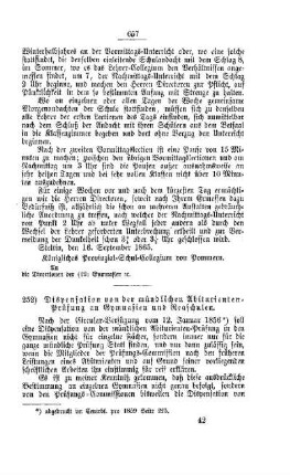 Dispensation von der mündlichen Abiturienten-Prüfung an Gymnasien und Realschulen : [III. Gymnasien und Realschulen]