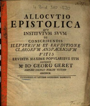 Allocvtio Epistolica