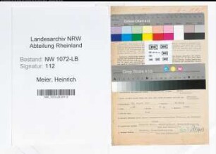 Entnazifizierung Heinrich Meier , geb. 22.08.1895 (Buerogehilfe)