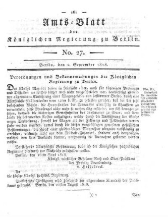 No. 27, 2. September 1818