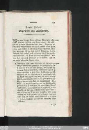 Zweyter Abschnitt. Disposition und Ausführung.