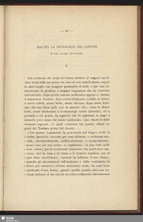 Seguita La Cronologia Del Convito E Del Primo Trattato. V.