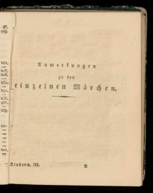 Anmerkungen zu den einzelnen Maerchen.