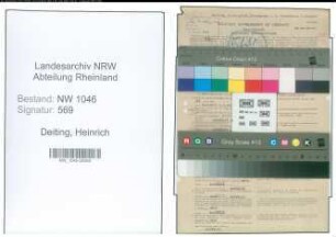 Entnazifizierung Heinrich Deiting , geb. 24.09.1895 (Studienrat)