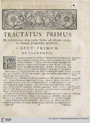 Caput Primum: De elementis