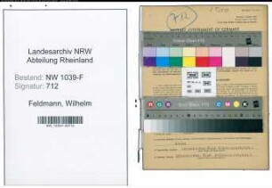 Entnazifizierung Wilhelm Feldmann , geb. 10.08.1904 (Werbefachmann)